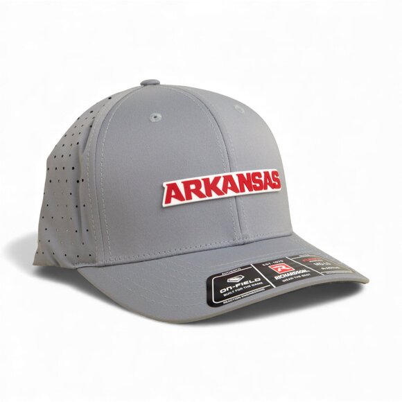 Arkansas Razorbacks ARKANSAS Red 3D Laser Perf R-Flex Cap- Grey - Picture 1 of 3